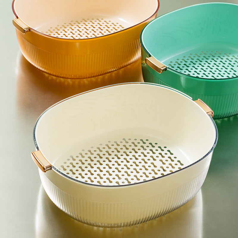 十一维度洗菜盆沥水篮厨房双层洗菜篮滤水洗水果神器淘菜盆水果盘