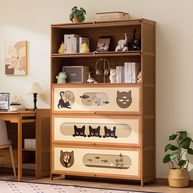 十一维度卡通猫咪翻门书柜
