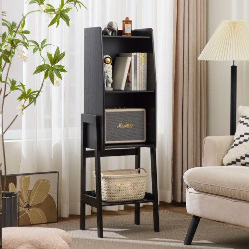 家用小书架落地置物架书柜收纳柜简易柜子窄柜多层陈列展示收纳层