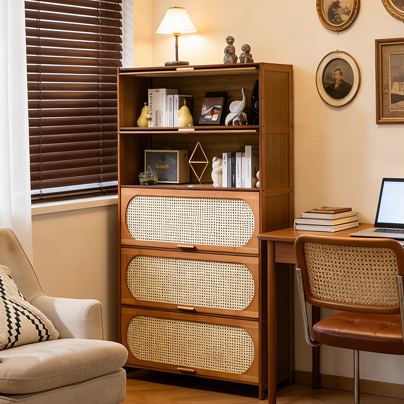 书架置物架落地书柜儿童储物柜一体靠墙收纳家用实木带门防尘边柜,住宅家具,书架,淘宝优惠券,粉丝福利购,淘宝优惠卷