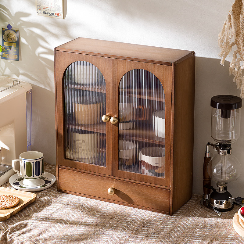 覆古杯架桌面水杯茶具收纳盒抽屉式护肤化妆品香水杂物整理置物架