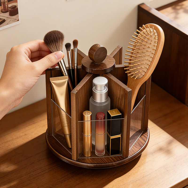十一维度360°旋转化妆刷收纳筒图片
