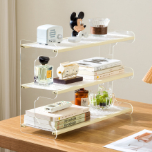 桌面置物架桌上书架办公室工位分多层收纳家用书桌小型亚克力架子