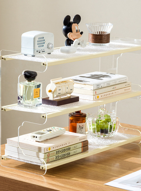 桌面置物架桌上书架办公室工位分多层收纳家用书桌小型亚克力架子