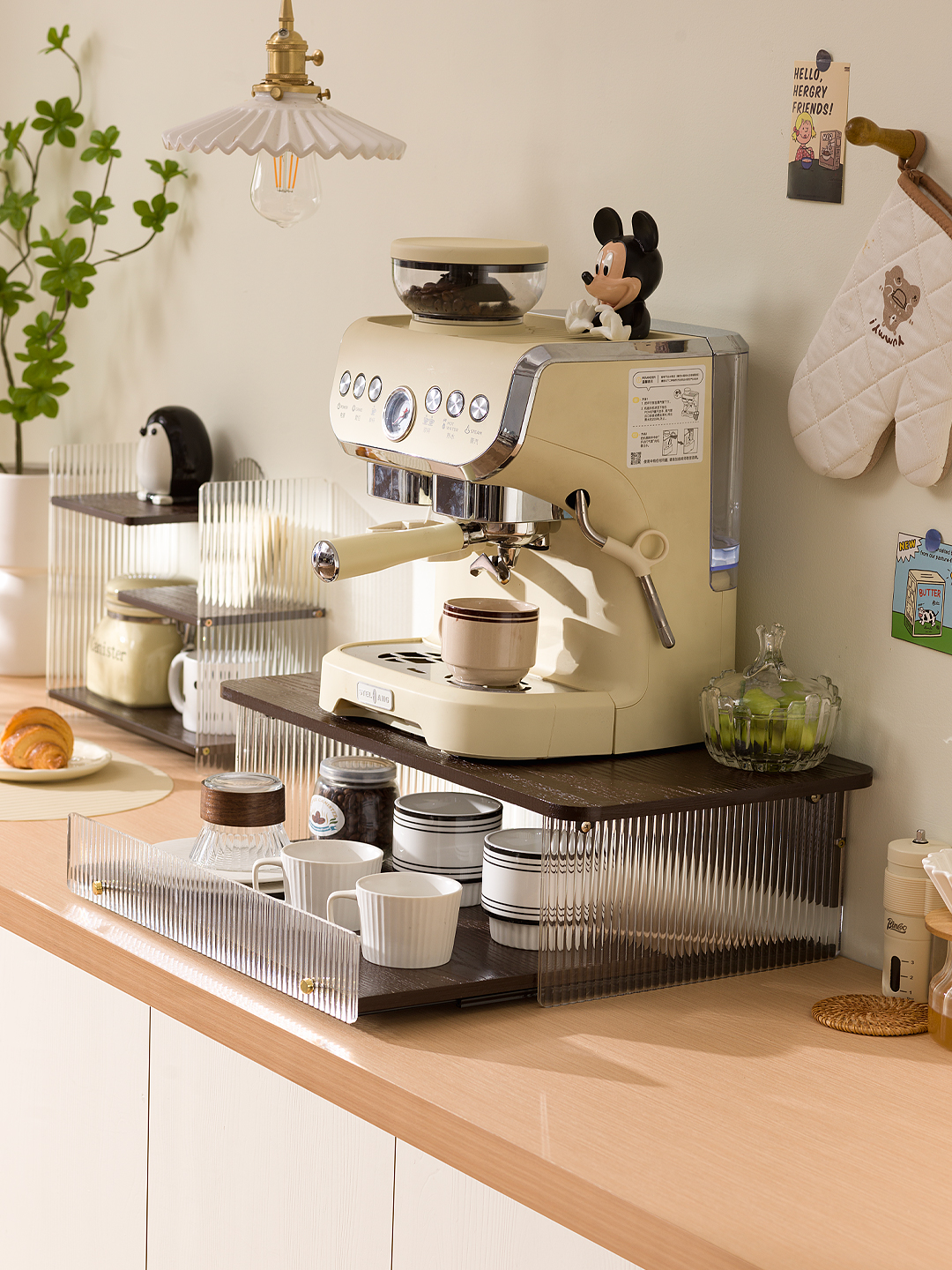 桌面胶囊咖啡机增高架餐边柜水杯收纳架吧台咖啡器具马克杯置物架