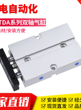 TDA双轴双杆长行程小型气缸大推力TN25*10/20/30/80x125x200/300S