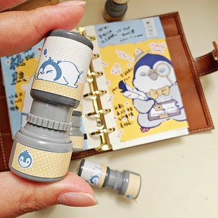 【现货】panpan日记原创DIY企鹅状态17mm光敏手帐印章记录打卡