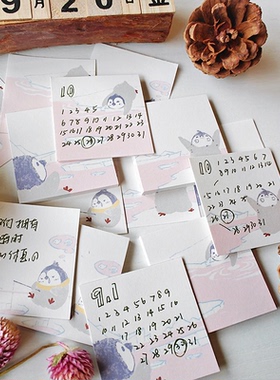 penguin lie flat小企鹅5X5迷你小方砖可书写加厚手帐便签纸