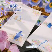 原创企鹅花卉主题小清新便签内页 活页手帐替芯手账内芯