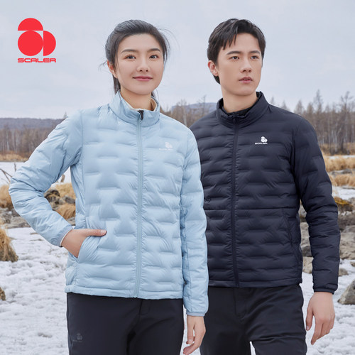SCALER鹅绒思凯乐羽绒服女冬户外防风轻量化保暖外套冲锋衣内胆男