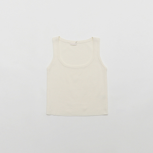 针织打底背心女2026春夏新款 纯色简约基础内搭上衣 短款 圆领修身