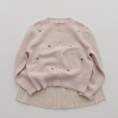 miu系复古少女立体绣花针织开衫 好穿经典版型毛衣外套