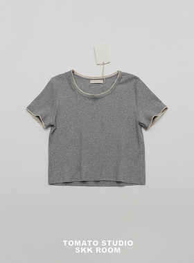 TOMATO SHOP 番茄自制~日系复古少女~蕾丝花边圆领短袖T恤