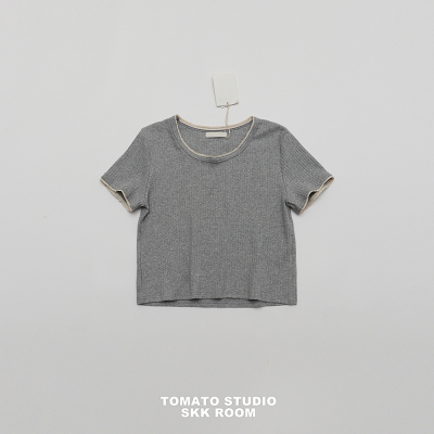 TOMATO SHOP 番茄自制~日系复古少女~蕾丝花边圆领短袖T恤