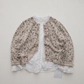 复古碎花针织开衫 日系少女叠穿圆领印花上衣