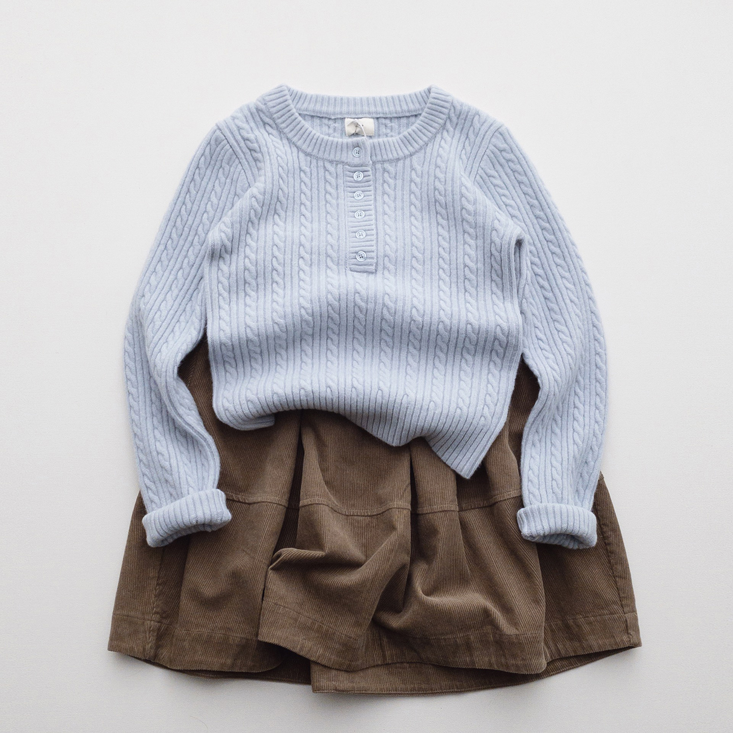 亨利领麻花毛衣 复古少女百搭开扣圆领套头毛衣