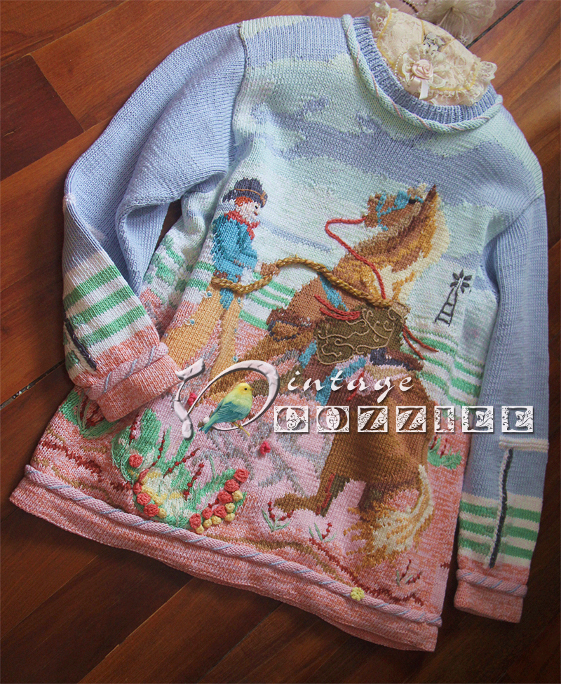 远方手工编织美国vintage钩花