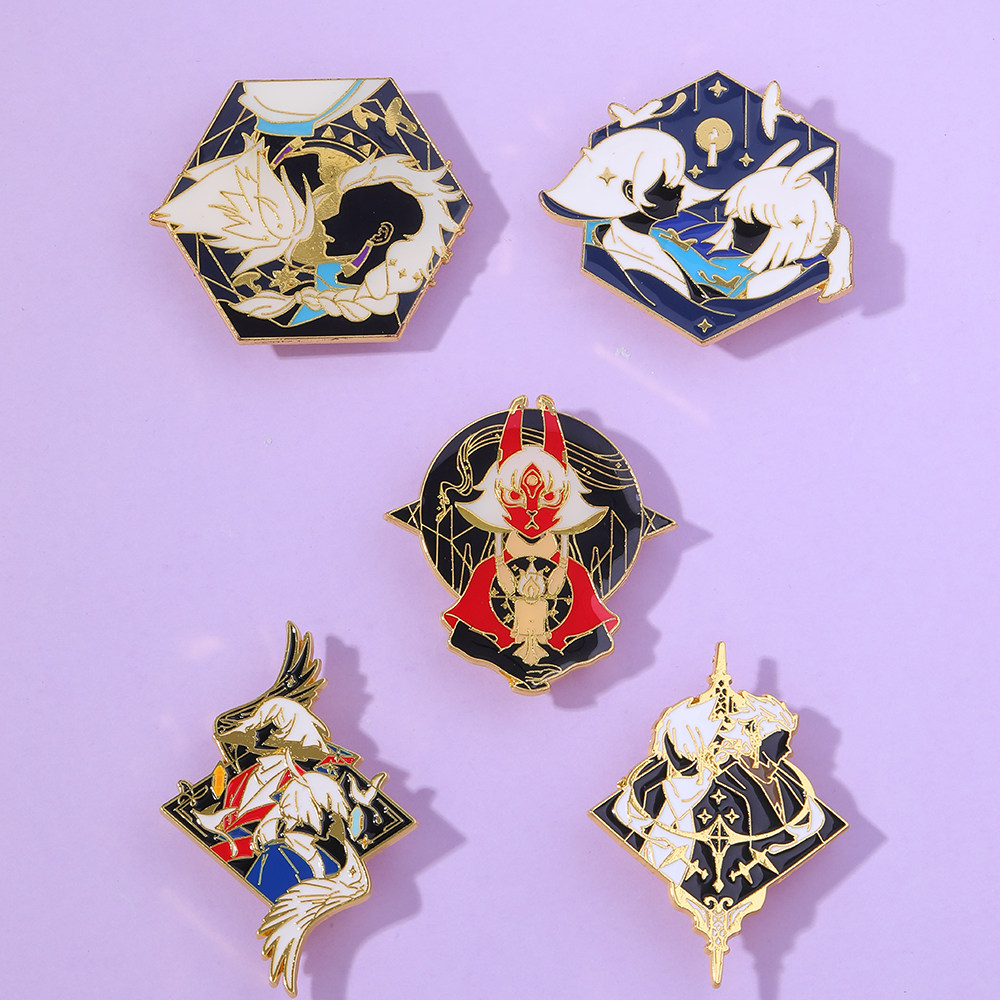 日韩动漫游戏sky光遇周边胸针合金龙骨卡卡白鸟平菇纪念徽章饰品