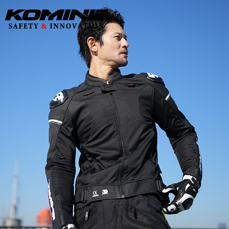KOMINE摩托车旗舰级骑行服防摔CE机车皮衣网眼赛车服夹克衣JK-167