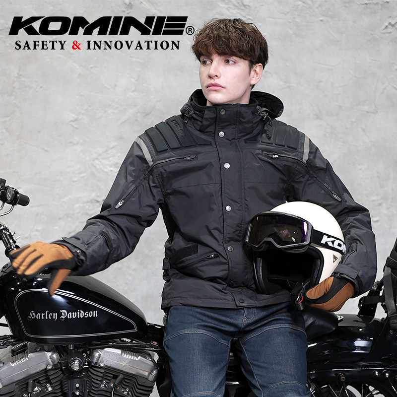 KOMINE秋冬新款高防护外置护甲摩托车骑行服防水耐磨夹克男JK-625