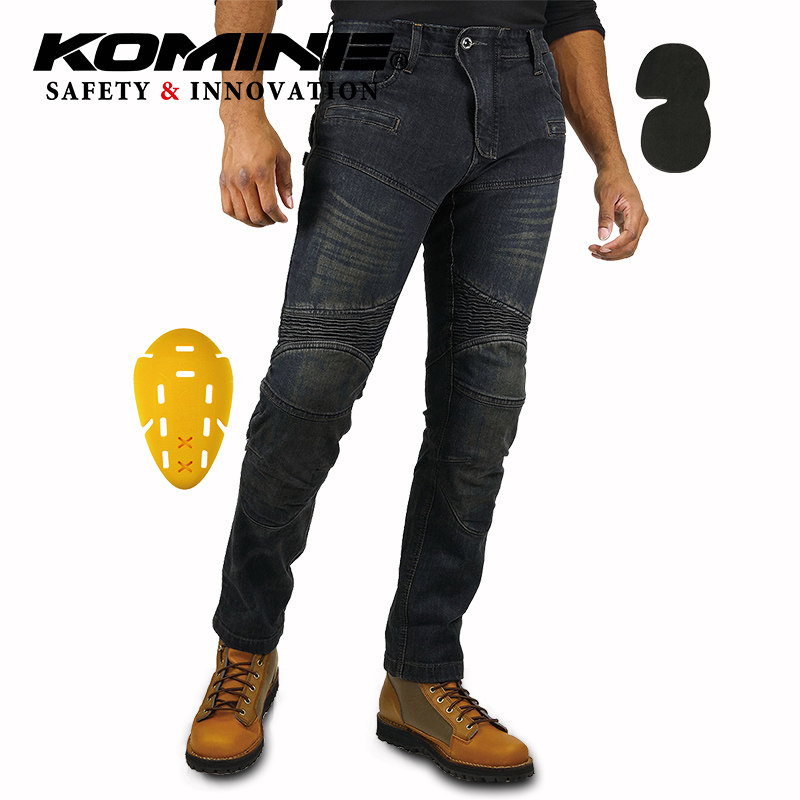 KOMINE春夏秋骑士牛仔裤凯夫拉CE2防摔摩托机车骑行裤男女PK-7183