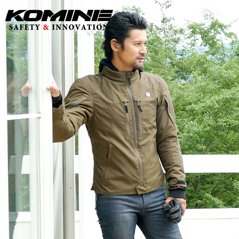 KOMINE秋冬高防护性能短款修身夹克摩托机车骑行服防水防风JK-608