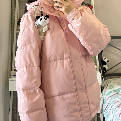 中戏短款可脱卸帽韩版羽绒服加厚