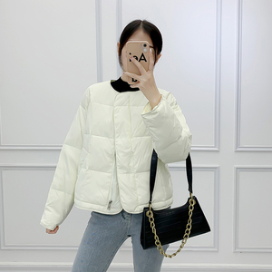 短款廓形羽绒服女2023年小个子韩版宽松白鸭绒设计感小众羽绒外套