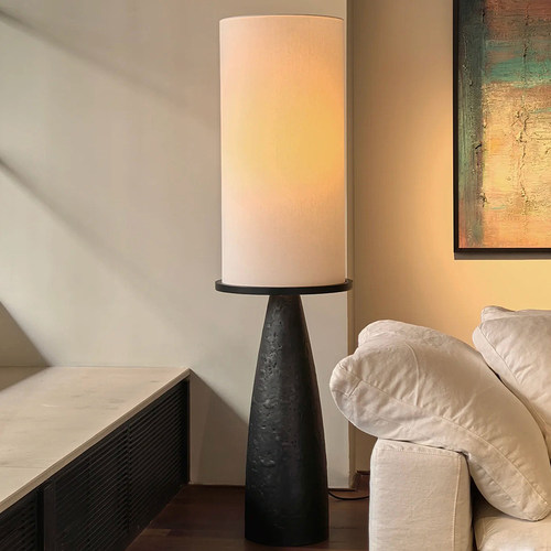 高级感现代简约沙发旁落地氛围灯