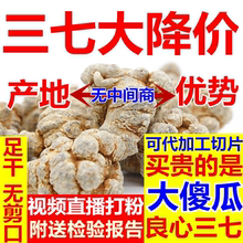 正宗云南文山春三七特级20头30头野生田七滑头无剪口批发正品500g