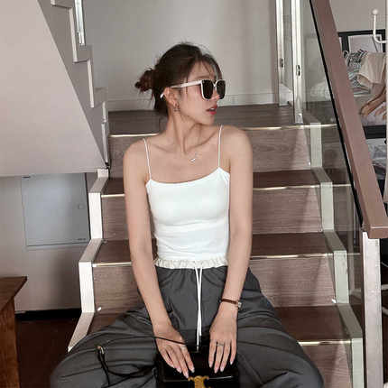 冰丝吊带背心女内搭2025新款夏季带胸垫一体式文胸无痕美背内衣