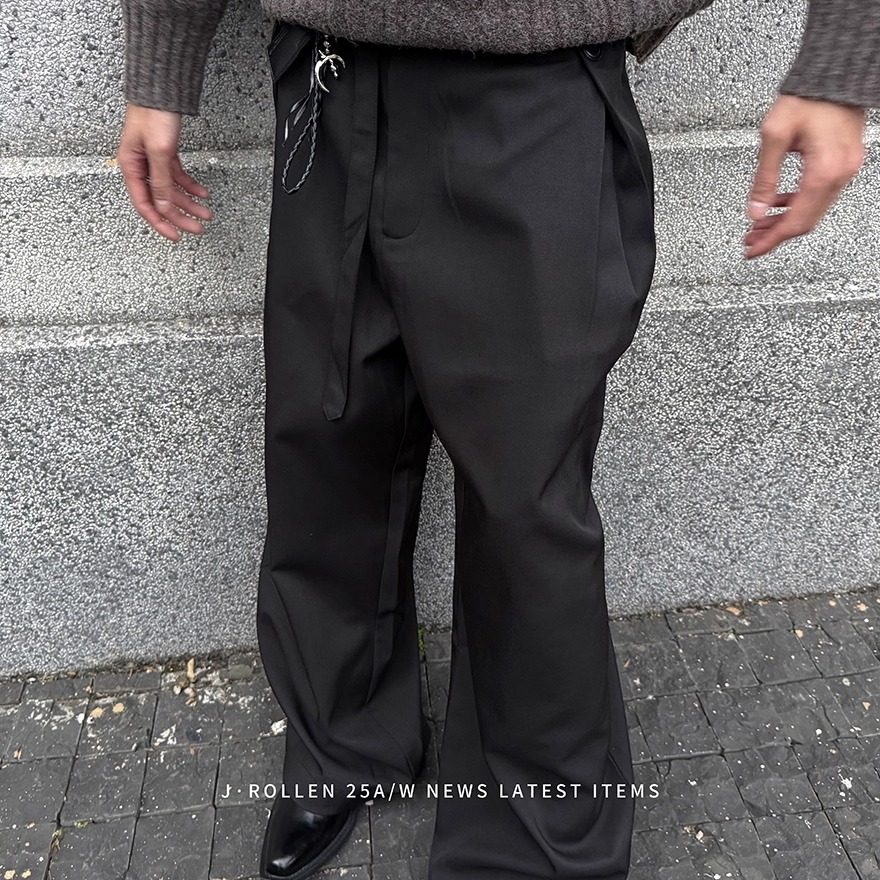 百搭立体捏褶西裤阔腿休闲长裤