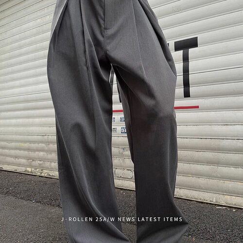 高级感褶皱拖地阔腿修长裤TR西裤