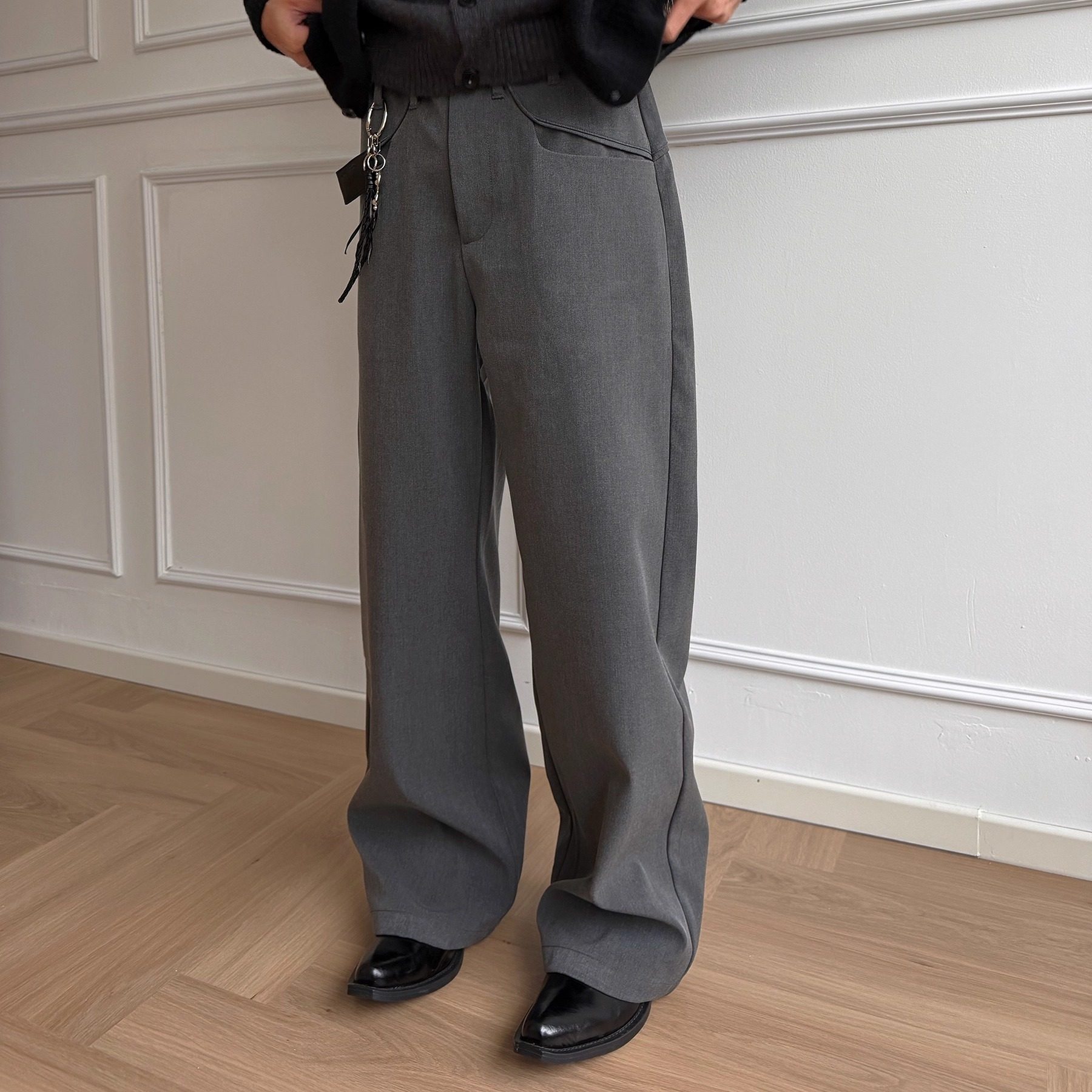 简约高级直筒微宽松垂感男女西裤