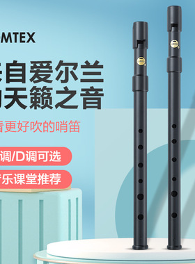爱尔兰COMTEX 初学锡笛 C调D调磨砂哨笛 6孔哨笛子 成人儿童口笛