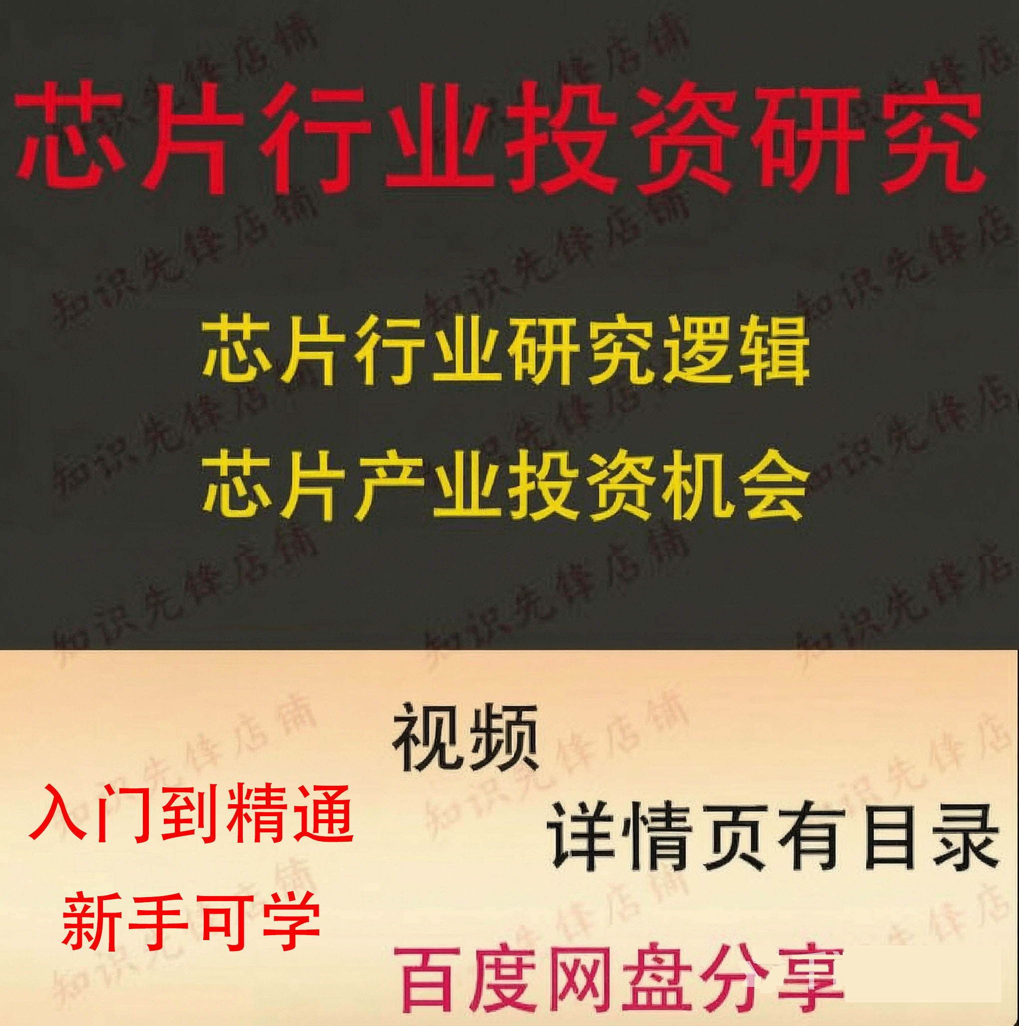 芯片行业产业链研究投资视频框架芯片行业调研投资入门课程