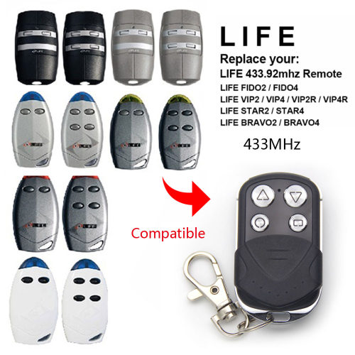 LIFE FIDO VIP STAR BRAV 433MHz 车库门遥控器钥匙