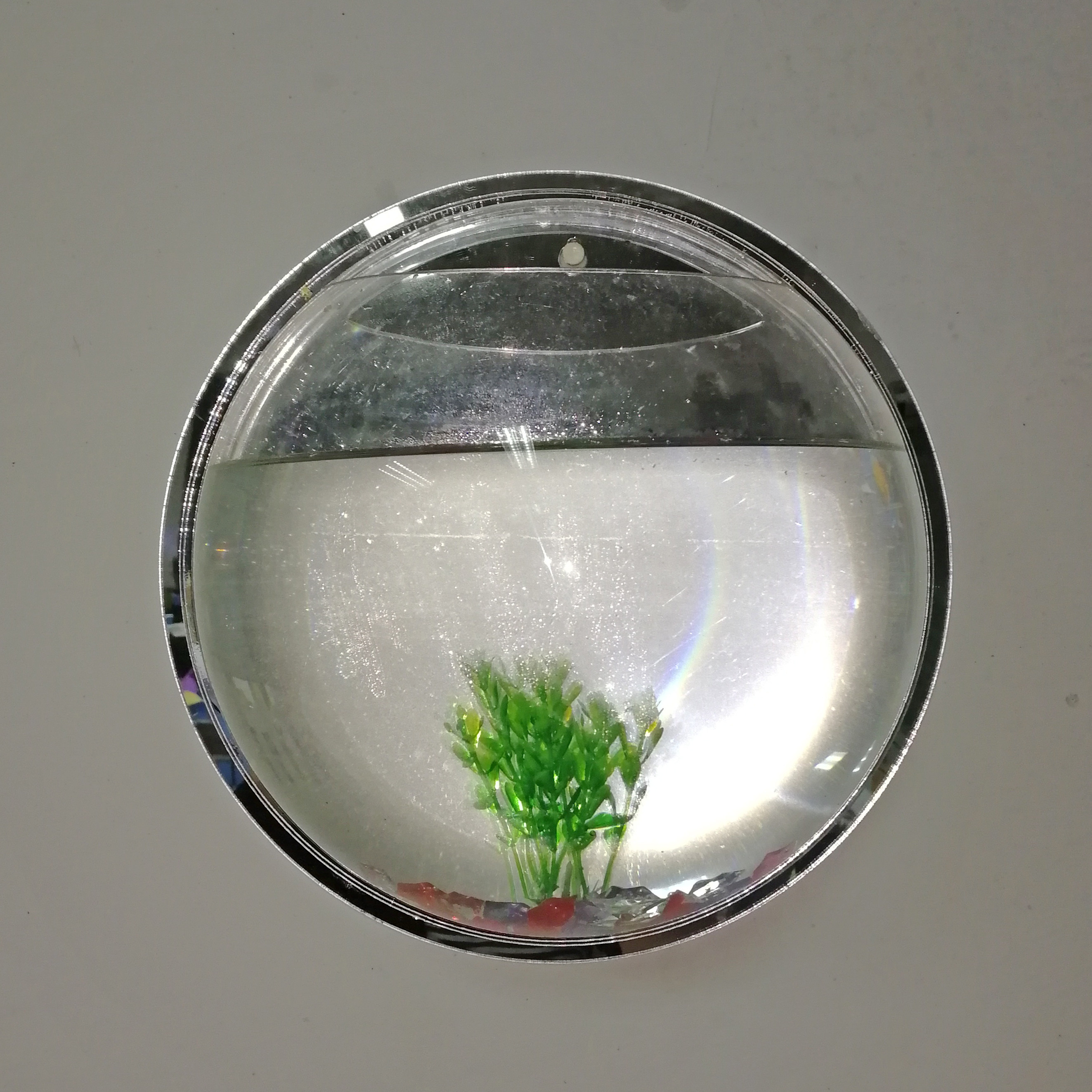挂壁鱼缸家居装饰水培花瓶水族用品壁饰墙上圆形装饰器皿养鱼瓶缸