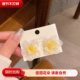 超仙网纱花朵银针耳钉女时尚 气质百搭高级感田园风度假风耳环耳饰