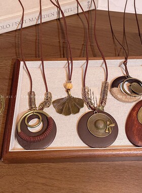 新中式禅意几何长款毛衣链女