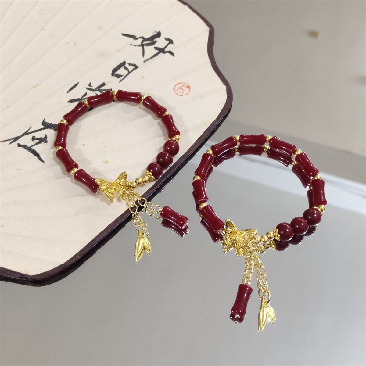 新中式国风竹节手链平安锁