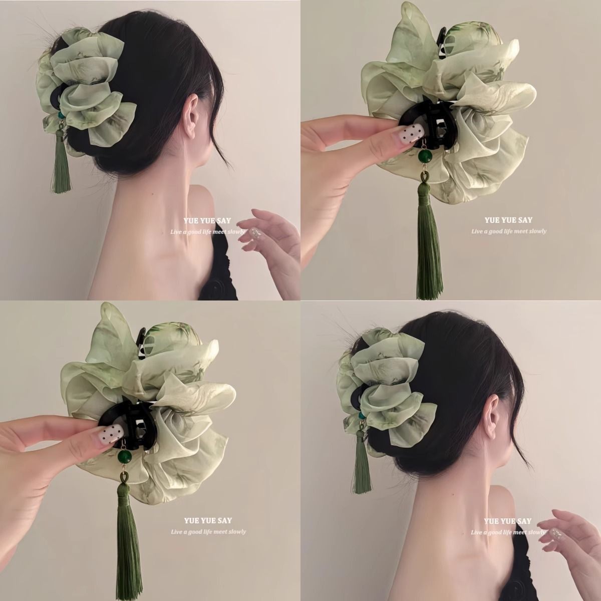 新中式气质云朵泡泡大抓夹