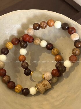 檀木手链女新款民族风串珠手饰