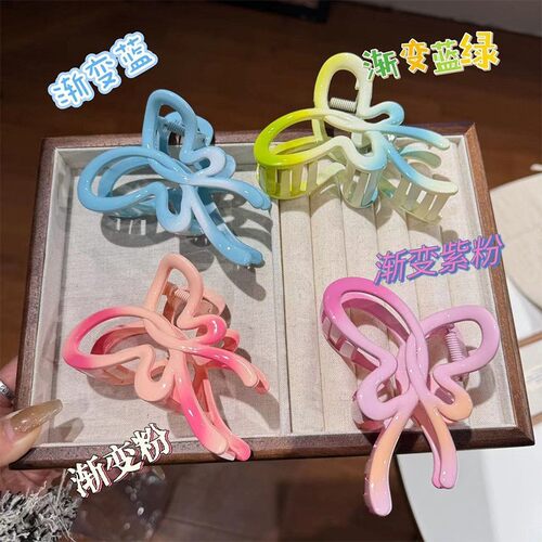 渐变大号蝴蝶结鲨鱼夹多巴胺