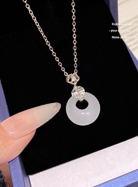 新中式平安扣钛钢锁骨链女