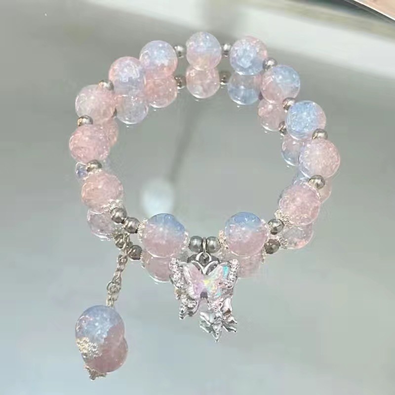 小红书同款蝴蝶琉璃手链女ins珠