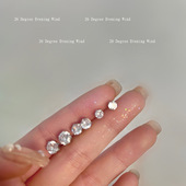 3对装 男女耳骨钉耳饰女 锆石925银小耳钉小巧百搭水钻简约耳环套装