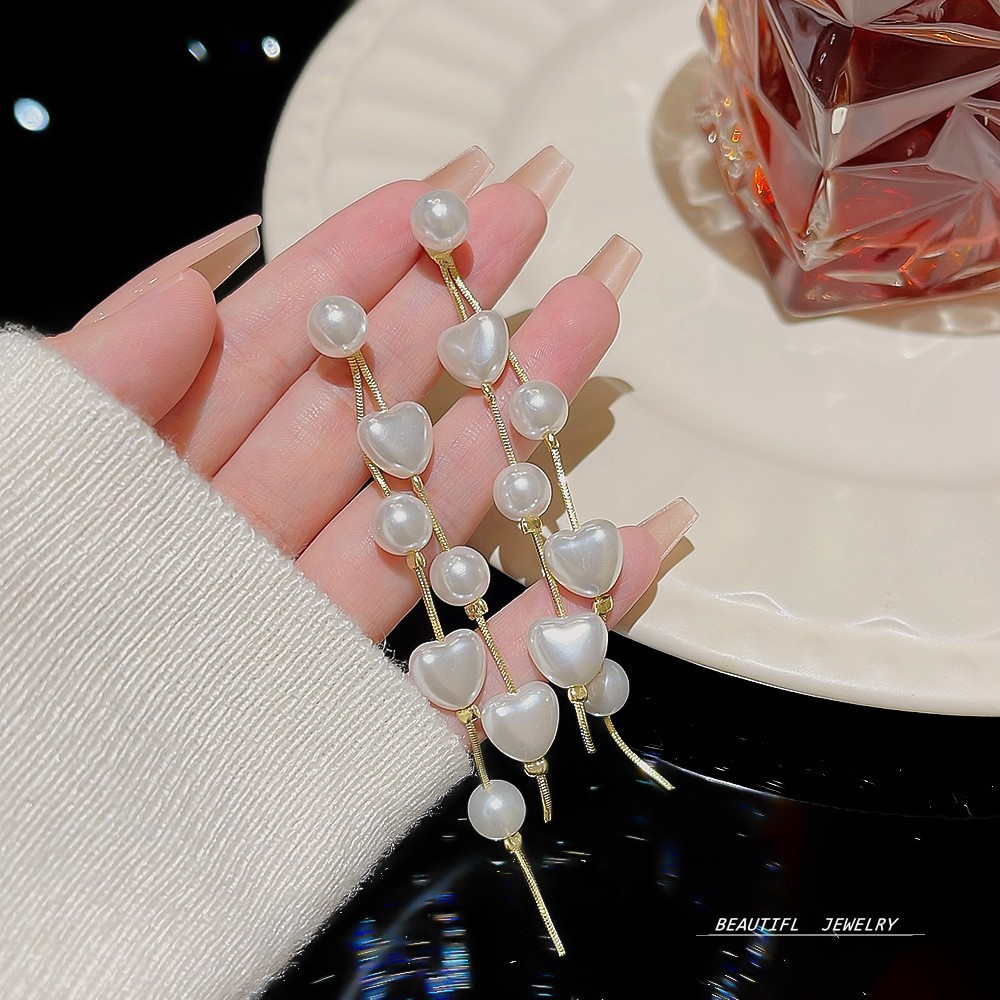 超仙长款珍珠流苏耳环