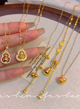 福禄葫芦项链古法葫芦流苏锁骨链