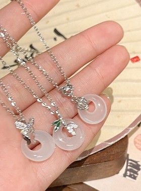 新中式平安扣吊坠项链女款